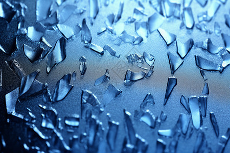 蓝色玻璃碎片背景图片