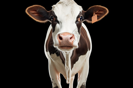 一只家养的牛背景图片