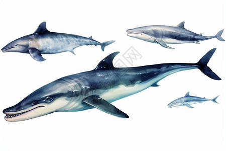 哺乳动物鲸鱼插画