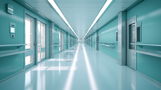 现代化医院走廊设计图片