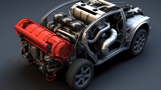 汽车发动机电池轮胎结构图片