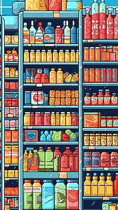 超市货架的商品图片