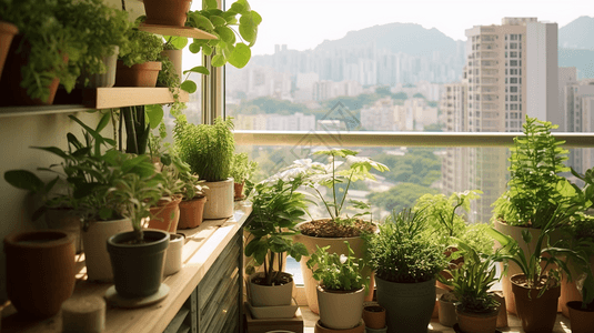 阳台种植的盆栽图片