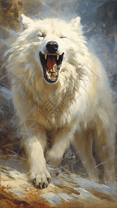 白色的野狼背景图片