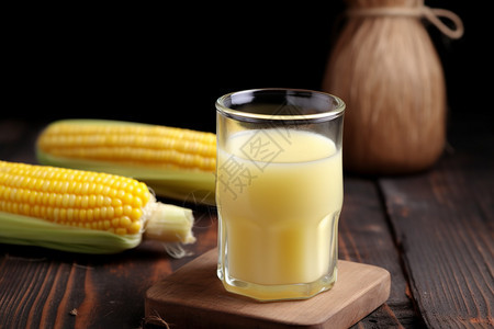 新鲜香甜的玉米汁背景图片