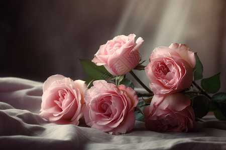 粉红玫瑰的细节描写图片