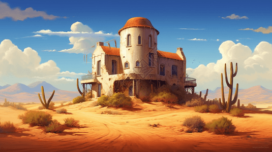 沙漠中的城堡图片