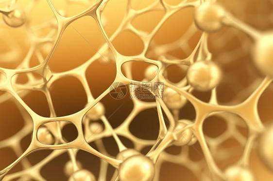 具有金色背景的细胞结构图片