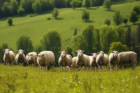 草原上的一群羊图片