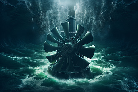 海洋中的涡轮机图片