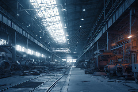 工厂里的机械车间工业高清图片素材