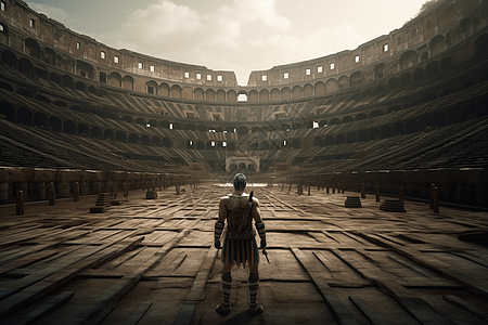 罗马剧场斗兽场正面视角背景设计图片