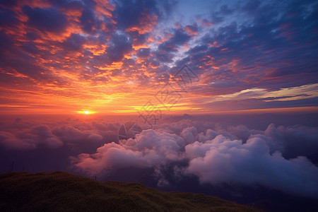 美丽的日出和云海图片
