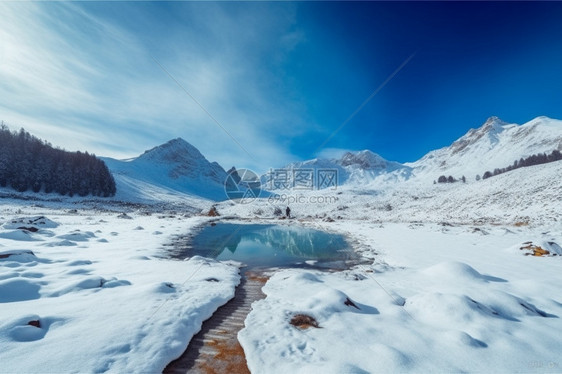 冬季户外的雪地图片