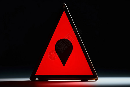 红色交通三角警告信号图片