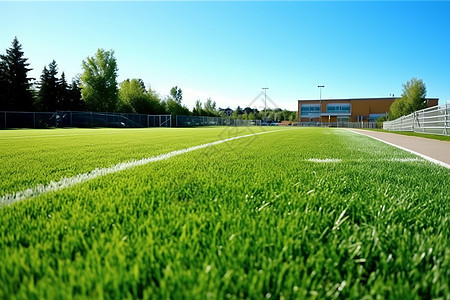 学校的绿色操场背景图片