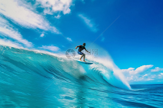 海洋海水冲浪的男性图片