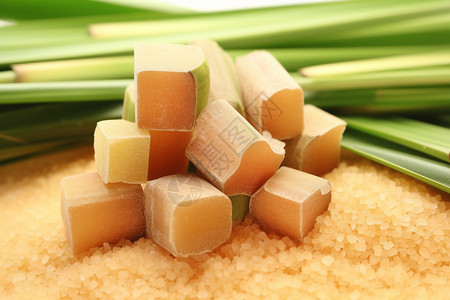 热带地区的甘蔗方糖图片