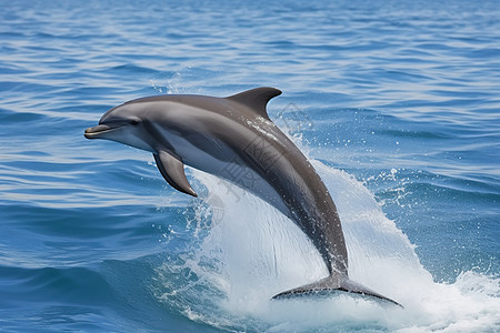 海豚在海中跳跃背景图片
