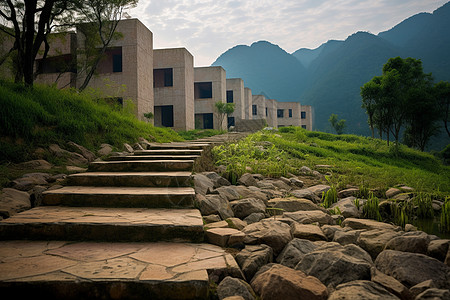 宁静的山间小路图片