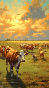 草原上的奶牛高清图片