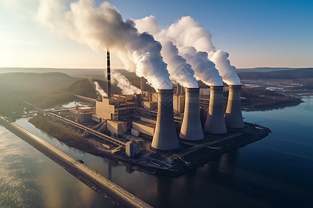 工业煤炭燃煤电厂背景图片