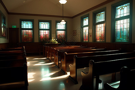 礼拜堂的内部场景图片