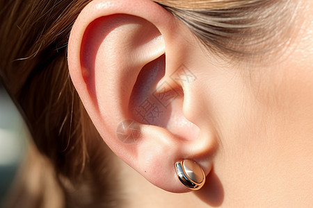 现代耳式助听器背景图片
