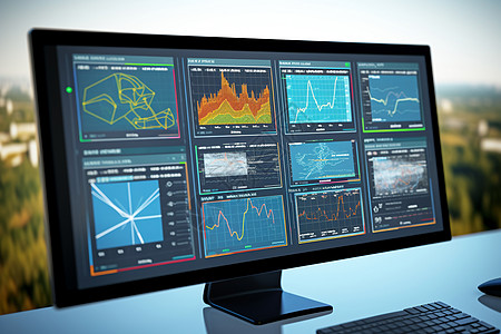 数据可视化大屏打开数据可视化页面的电脑背景