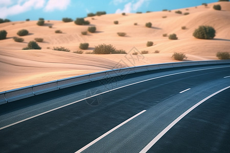 沙漠中的高速公路图片