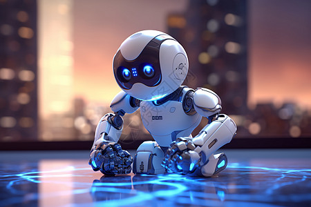 AI技术的智能机器人背景图片