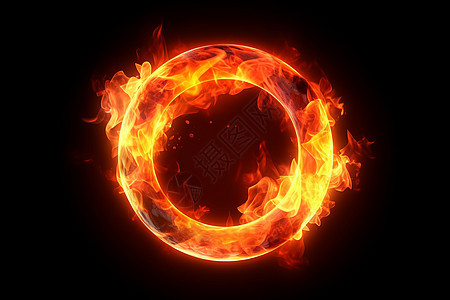 燃烧中的发光火焰圆球背景图片