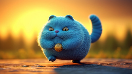 一只肥胖的蓝猫图片