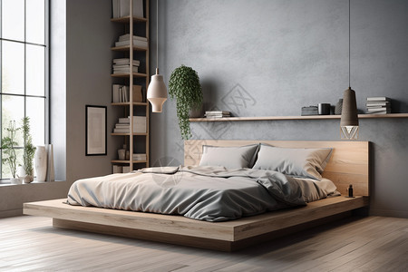 现代极简主义的卧室图片