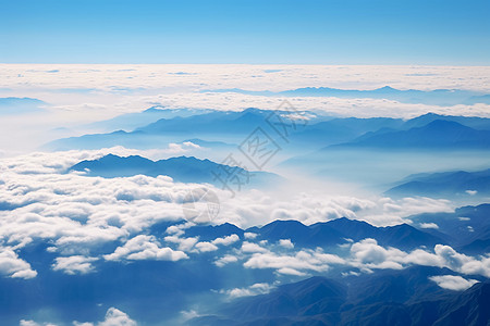 航拍白云美丽的云海景色背景