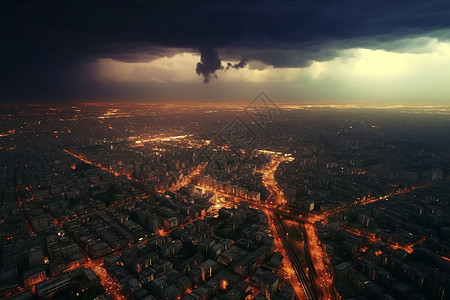 暴雨前的城市高清图片