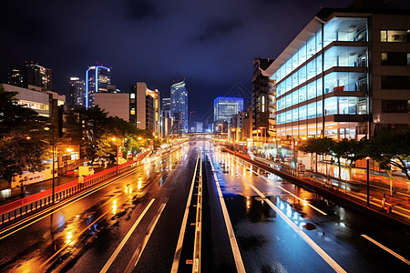 城市生活晚上夜景高清图片