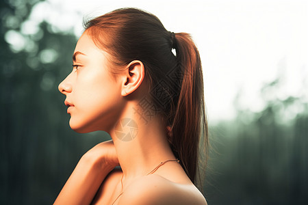 年轻女性颈部图片