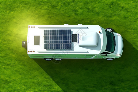 房车的太阳能电池板图片