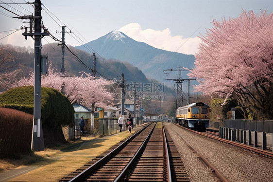 日本铁路风景图片