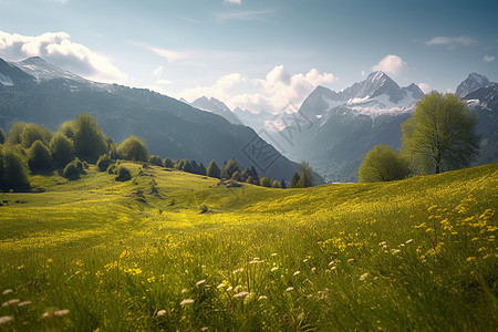 阿尔卑斯山的景观背景图片