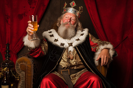 喝酒的国王图片