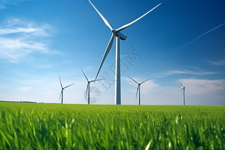 草原上的风力发电机背景图片