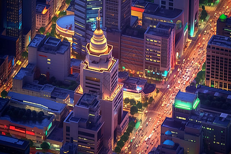 夜晚的城市交通背景图片