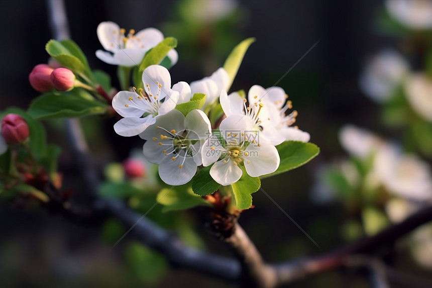 苹果树上的花朵图片