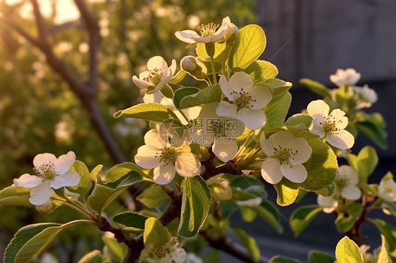 春天苹果树上的花朵图片