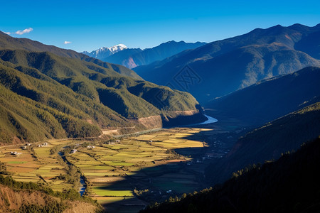 峡谷中的风景图片