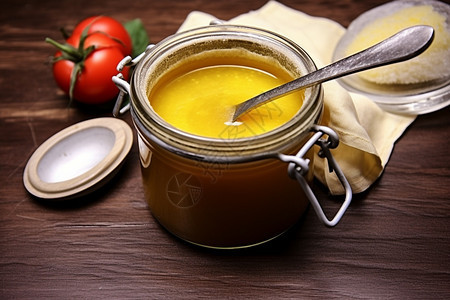 一罐美味的黄油背景图片