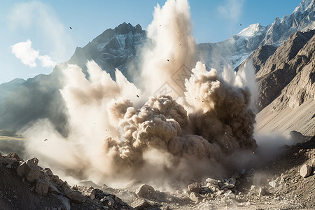 爆破爆裂的岩石背景