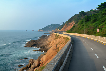 沿着海岸线的路图片